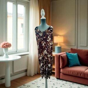 Susan Lawrence Brown and Black Maxi Dress